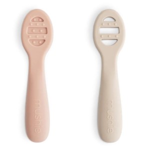Pierwsze łyżeczki dla niemowląt 2-pack Blush & Shifting Sand, Mushie