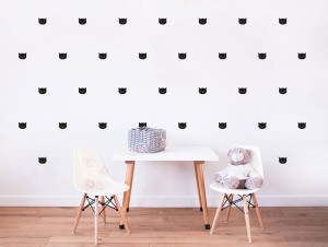 Wzór Koty - naklejka na ścianę, Pastelowe Love