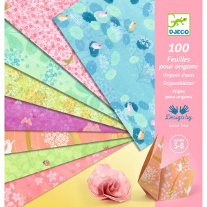 Ozdobne kartki - papier do origami 100 szt. HARU, Djeco