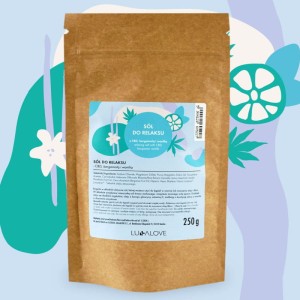 Sól do relaksu w kąpieli z CBD, bergamotą i wanilią, Lullalove