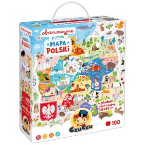 Puzzle obserwacyjne Mapa Polski 100 elementów, Czuczu