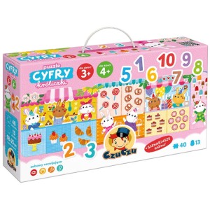 Puzzle Cyfry Króliczki 40 elementów, Czuczu