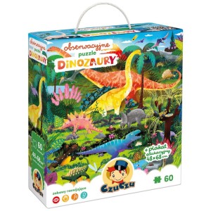 Puzzle obserwacyjne Dinozaury 60 elementów, Czuczu