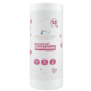 Ręczniczki bawełniane na rolce 20x23 cm 50 szt., Bocioland
