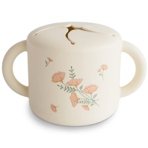 Kubek niewysypek na przekąski Pink Flowers, Mushie