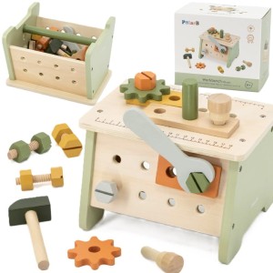 Drewniany mini warsztat 2w1  - Skrzynka z narzędziami, Viga PolarB