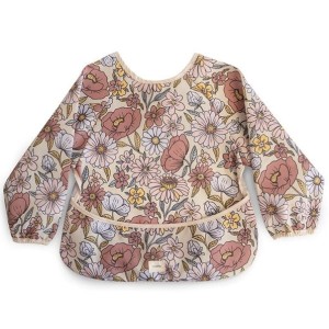 Wodoodporny śliniak z długim rękawkiem Retro Flowers, Mushie