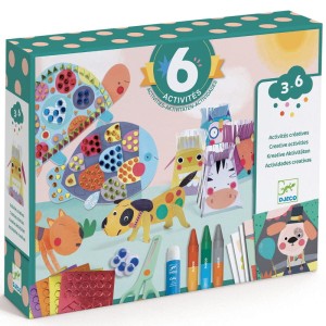 Zestaw artystyczny 6w1 Zwierzęta i ich domki 3+, Djeco