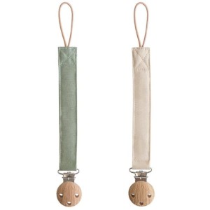 Zawieszka materiałowa do smoczka 2-pack - Olive / Shifting Sand, Mushie