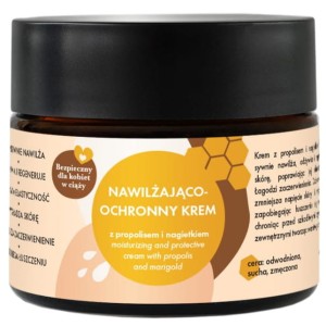 Nawilżająco-ochronny krem do twarzy z propolisem i nagietkiem, Lullalove