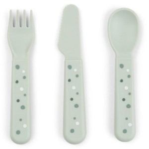 Sztućce dla dzieci Foodie Happy Dots Green, Done By Deer