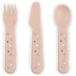 Sztućce dla dzieci Foodie Happy Dots Powder, Done By Deer