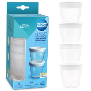 Pojemniki do przechowywania pokarmu 180ml, 4 sztuki, Canpol Babies