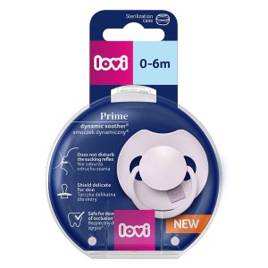 Smoczek silikonowy dynamiczny LOVI PRIME 0-6m 1 szt. Lilac