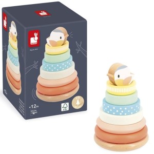 Piramida drewniana do układania Gniazdko Pure 12 m+, Janod