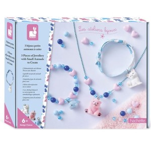 Zestaw kreatywny do tworzenia biżuterii z zawieszkami Małe Zwierzątka 6+, Janod