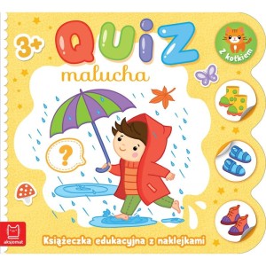 Quiz malucha z kotkiem - książeczka edukacyjna z naklejkami 3+, Aksjomat