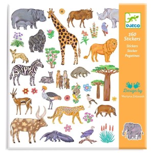 Naklejki Kenia - Afrykańskie Zwierzęta 160 sztuk, Djeco