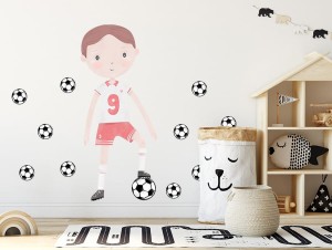 Piłkarz Czerwony - naklejka na ścianę, Pastelowe Love
