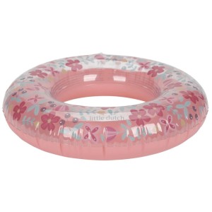 Dmuchane koło do pływania dla dzieci Pink Flowers 50 cm, Little Dutch