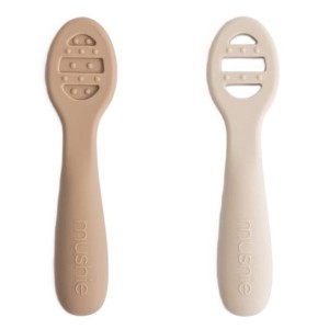 Pierwsze łyżeczki dla niemowląt 2-pack Natural & Shifting Sand, Mushie