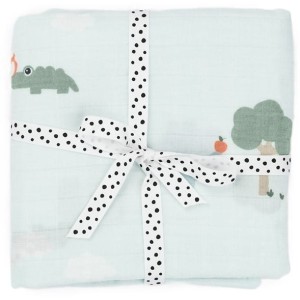 Otulacz z bawełny organicznej 120x120 cm Playground Blue, Done By Deer