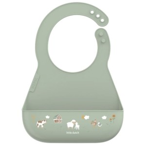 Śliniak silikonowy z kieszonką Mio Little Farm, Mepal & Little Dutch