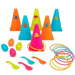 Zestaw 2 gier zręcznościowych  – OBRĘCZE i JAJKA, B.Toys