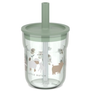 Szklanka dziecięca ze słomką 250 ml Mio Little Farm, Mepal & Little Dutch