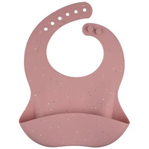 Śliniak silikonowy z kieszonką - Dots Różowy, Canpol Babies
