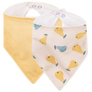 Śliniak - apaszka 2 szt. Beige Pears & Intense Ochre, Petite&Mars