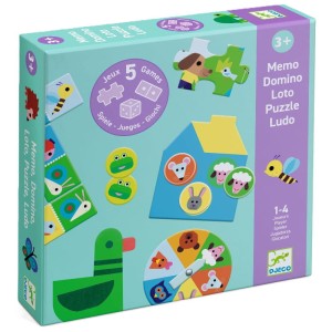 Zestaw 5 gier dla dzieci  - NA FARMIE 3+, Djeco