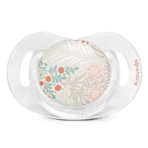 Smoczek fizjologiczny silikonowy SX Pro POETRY beżowy 18m+, Suavinex