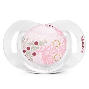 Smoczek fizjologiczny silikonowy SX Pro POETRY różowy 18m+, Suavinex