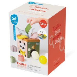 Pojemnik 4w1 z klockami, piłkami i chustkami Zabawa i Odkrywanie, Taf Toys