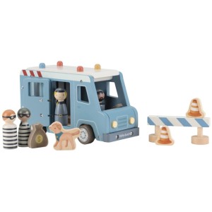 Drewniany Samochód Policyjny z akcesoriami, Little Dutch