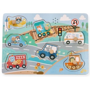 Układanka - puzzle dźwiękowe Pojazdy, Adam Toys