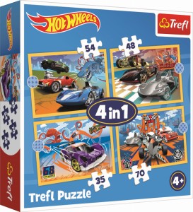Puzzle 4w1 Pojazdy Hot Wheels 4+, Trefl