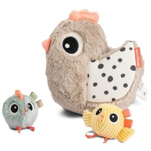 Zabawka sensoryczna Kurka Clucky z pisklętami w brzuszku, Done By Deer