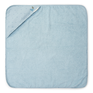 Little Dutch Bawełniany ręcznik z kapturem Pure Denim Blue 100 x 100 cm