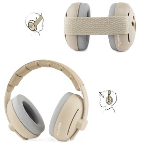 Słuchawki wygłuszające 2w1 dla dzieci i niemowląt Beige, Zazu Fun