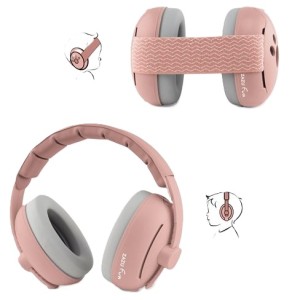 Słuchawki wygłuszające 2w1 dla dzieci i niemowląt Pink, Zazu Fun