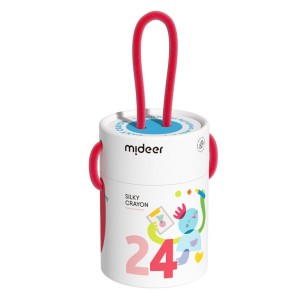 Miękkie, szybkoschnące, zmywalne kredki w Wiaderku (24 kolory), Mideer