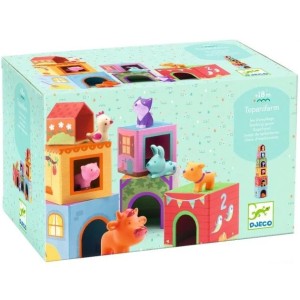 Klocki kartonowe ze zwierzątkami TOPANIFARM, Djeco