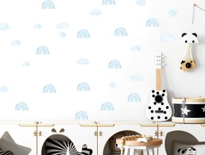 Mini Tęcze Niebieskie - naklejka na ścianę, Pastelowe Love