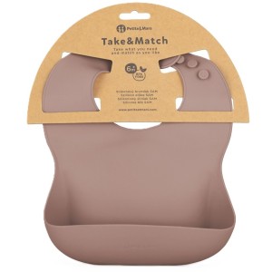 Śliniak silikonowy Take&Match Velvet Latte, Petite&Mars