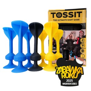 TOSSIT Pakiet Startowy - gra w rzutki z silikonowymi przyssawkami - niebieskie + żółte