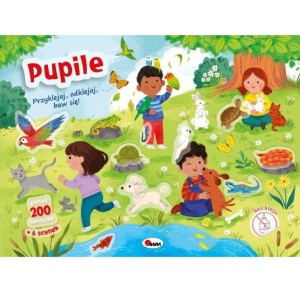Książeczka z naklejkami PUPILE przyklejaj, odklejaj, baw się, AWM