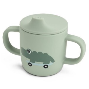 Kubek silikonowy z ustnikiem 2w1 Playground Green, Done By Deer