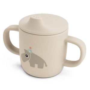 Kubek silikonowy z ustnikiem 2w1 Celebration Sand, Done By Deer